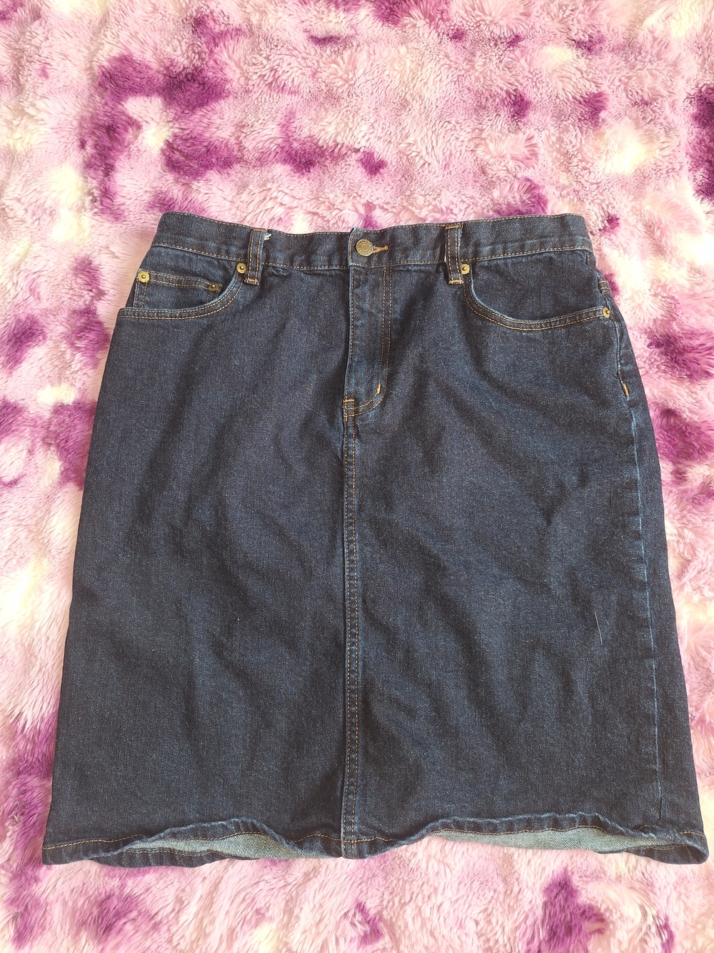 Lauren Ralph Lauren Dark Blue Denim Midi Skirt